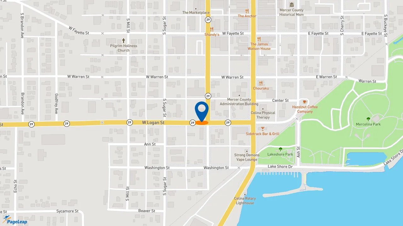 https://pageleap.com map showing location of KFC in Celina.