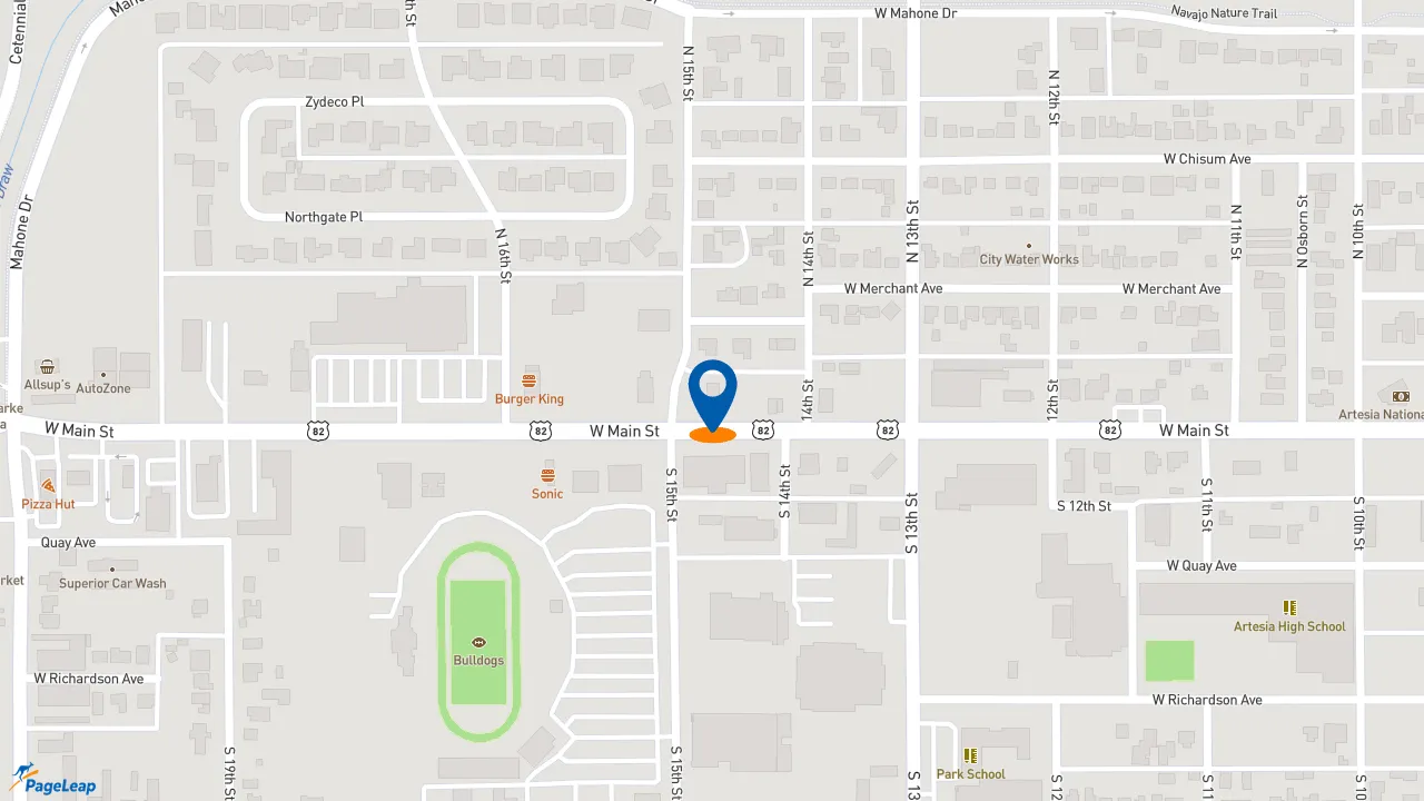 https://pageleap.com map showing location of KFC in Artesia.