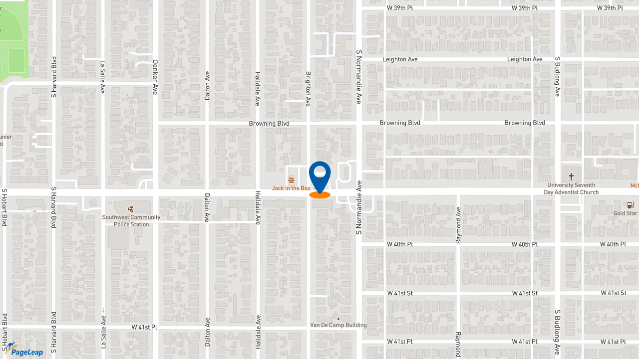 https://pageleap.com map showing location of KFC in Los Angeles.