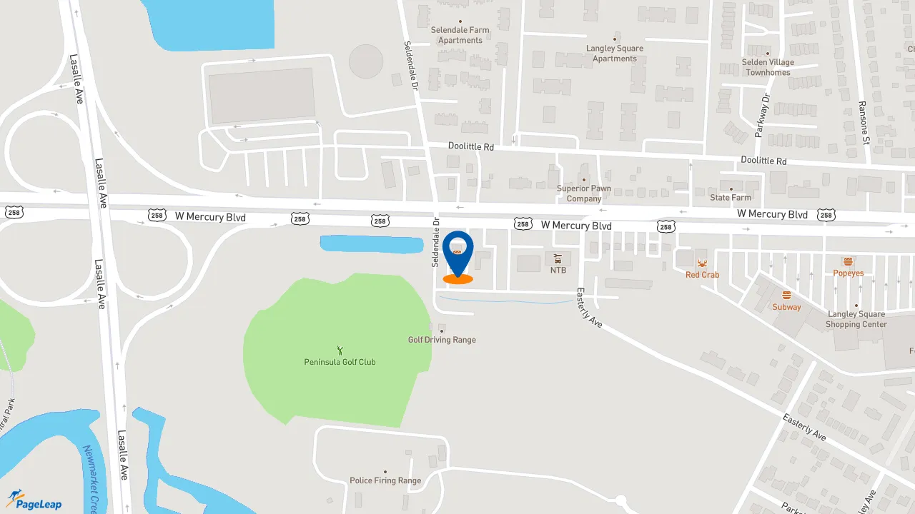 https://pageleap.com map showing location of KFC in Hampton.