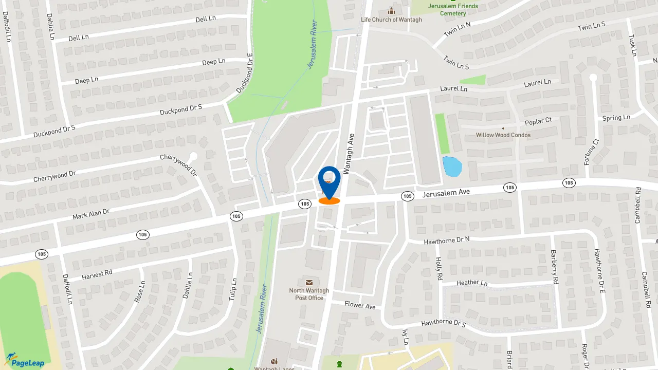 https://pageleap.com map showing location of KFC in Wantagh.