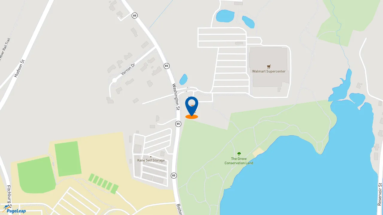https://pageleap.com map showing location of KFC in Hudson.