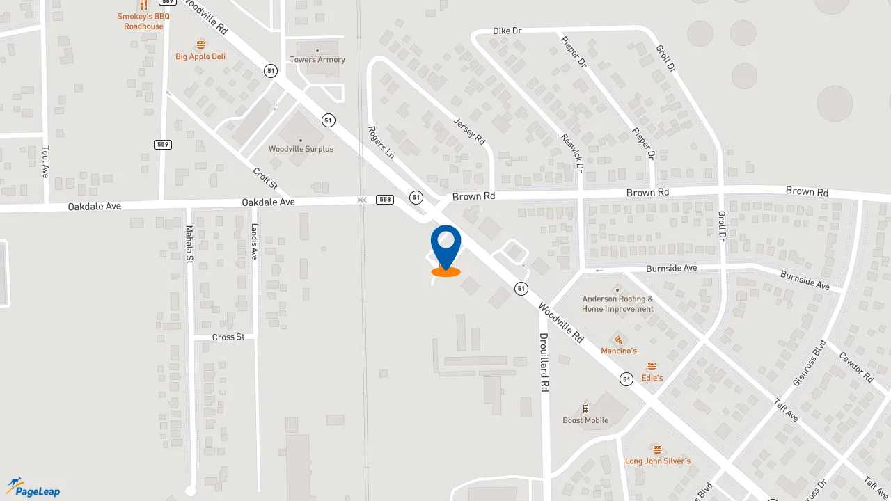 https://pageleap.com map showing location of KFC in Oregon.