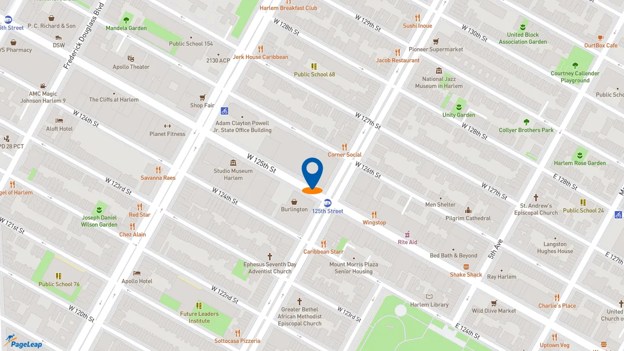 https://pageleap.com map showing location of KFC in New York.