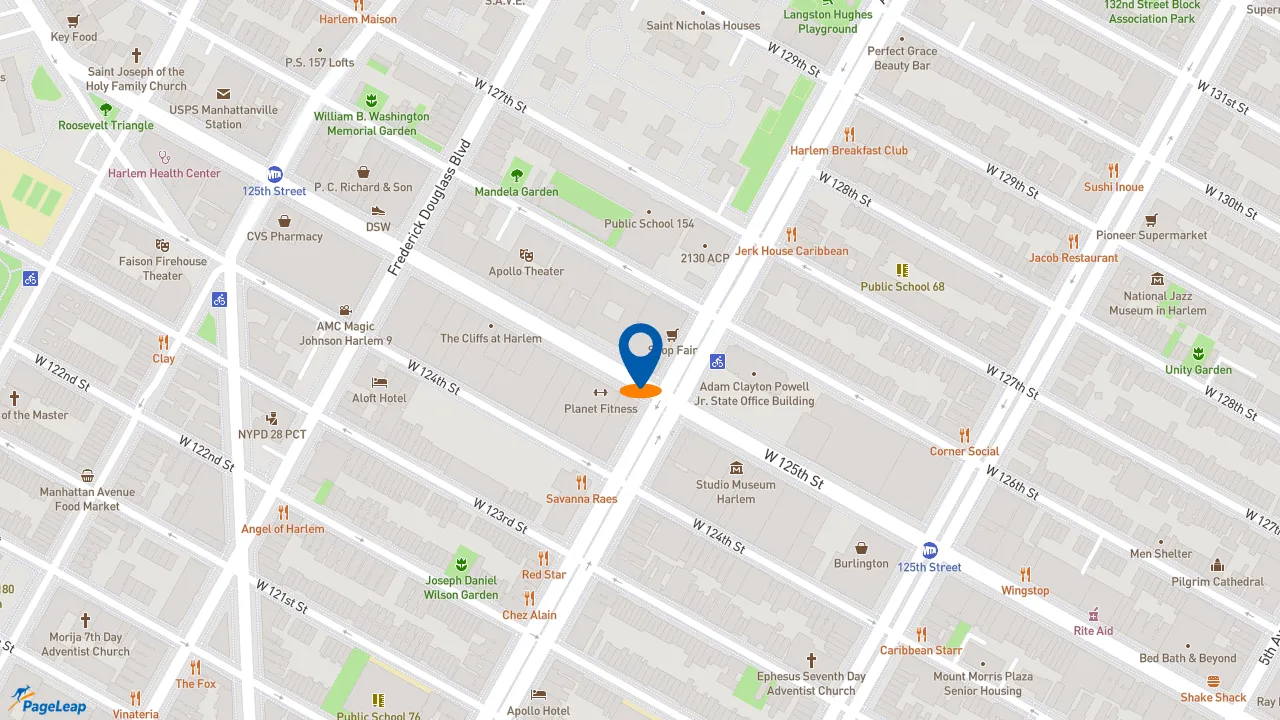 https://pageleap.com map showing location of KFC in New York.