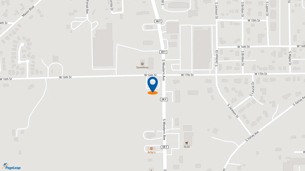 https://pageleap.com map showing location of KFC in Marion.