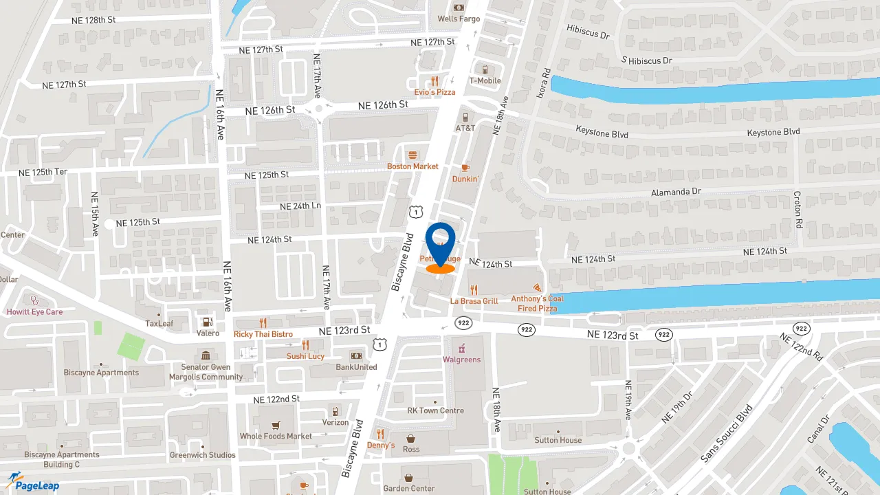 https://pageleap.com map showing location of La Casa Del Tacos in North Miami.