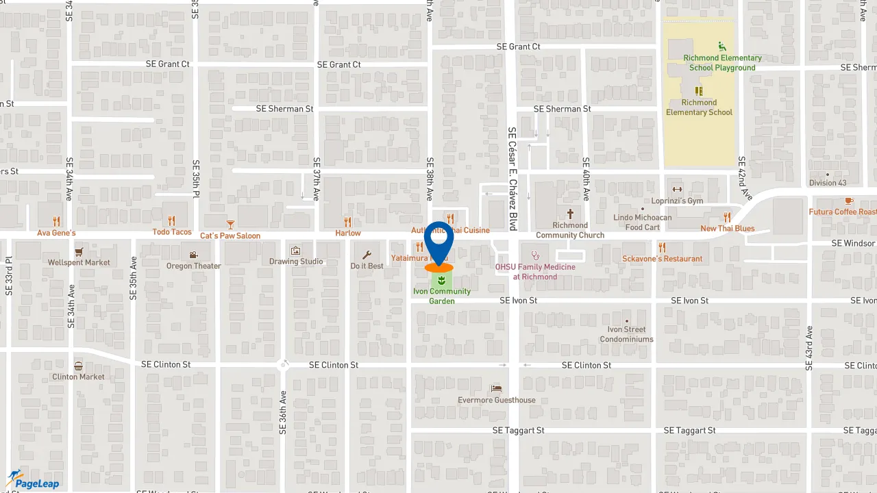 https://pageleap.com map showing location of Little Big Burger in Portland.