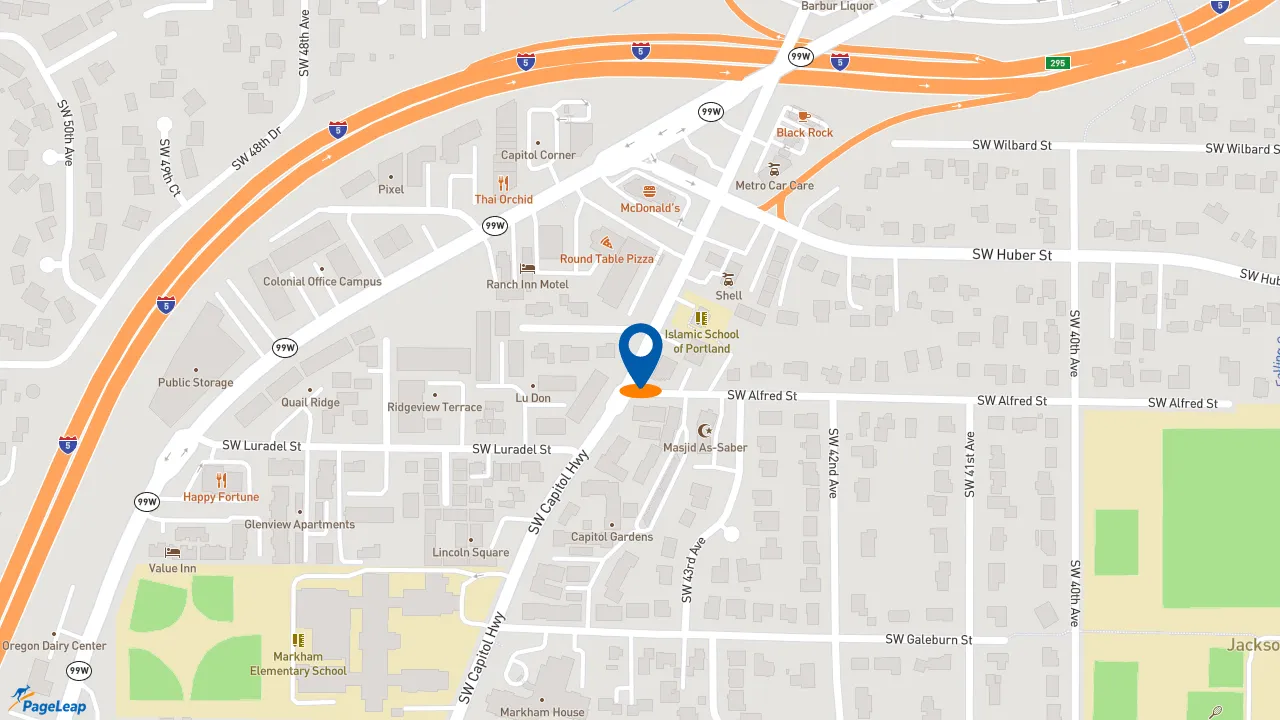 https://pageleap.com map showing location of Little Big Burger in Portland.
