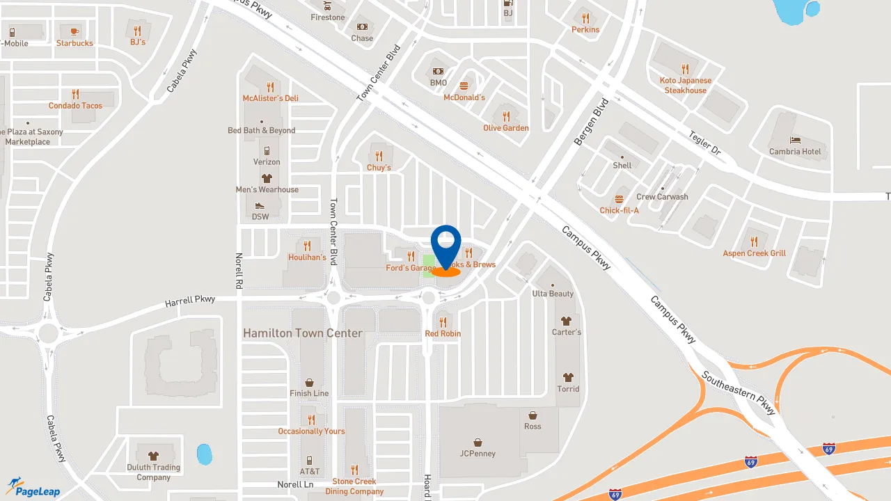 https://pageleap.com map showing location of Livery in Noblesville.