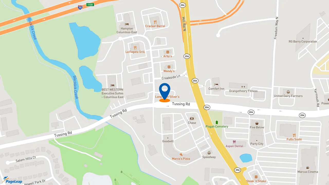 https://pageleap.com map showing location of Long John Silver&#039;s | KFC in Pickerington.