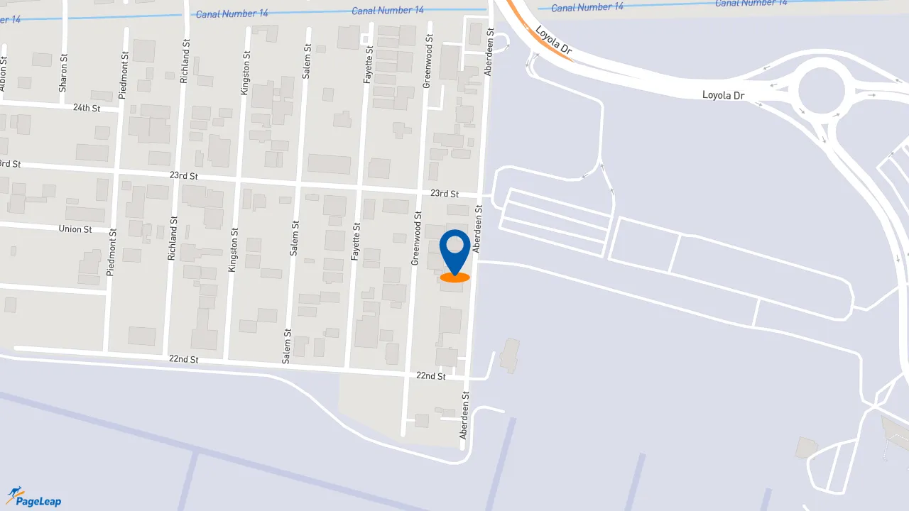 https://pageleap.com map showing location of Lopez Mechanical, Inc. in Kenner.
