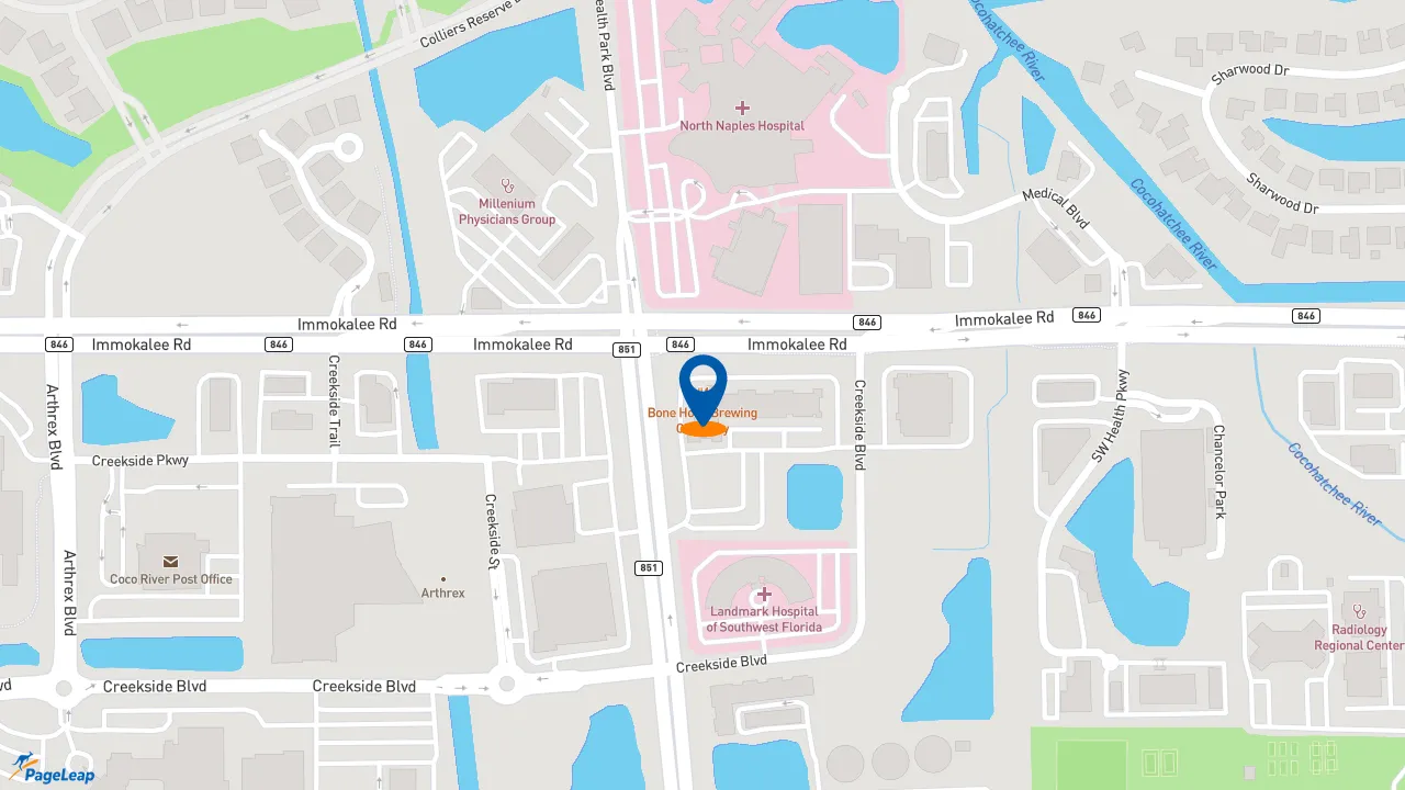 https://pageleap.com map showing location of McAlister&#039;s Deli in Naples.
