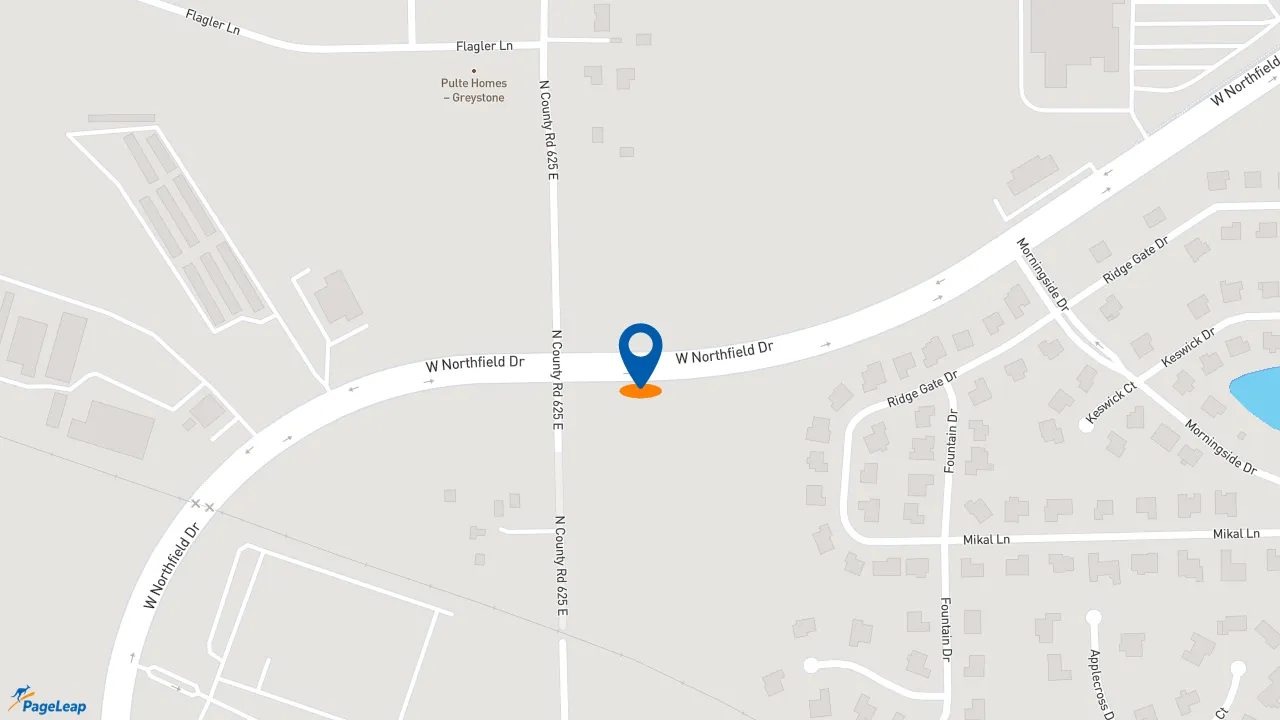 https://pageleap.com map showing location of McAlister&#039;s Deli in Brownsburg.