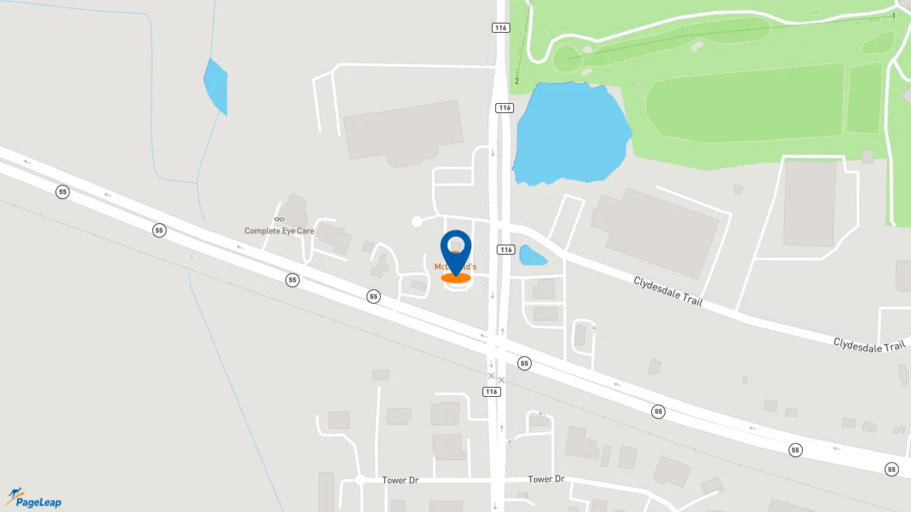https://pageleap.com map showing location of McDonald&#039;s in Medina.