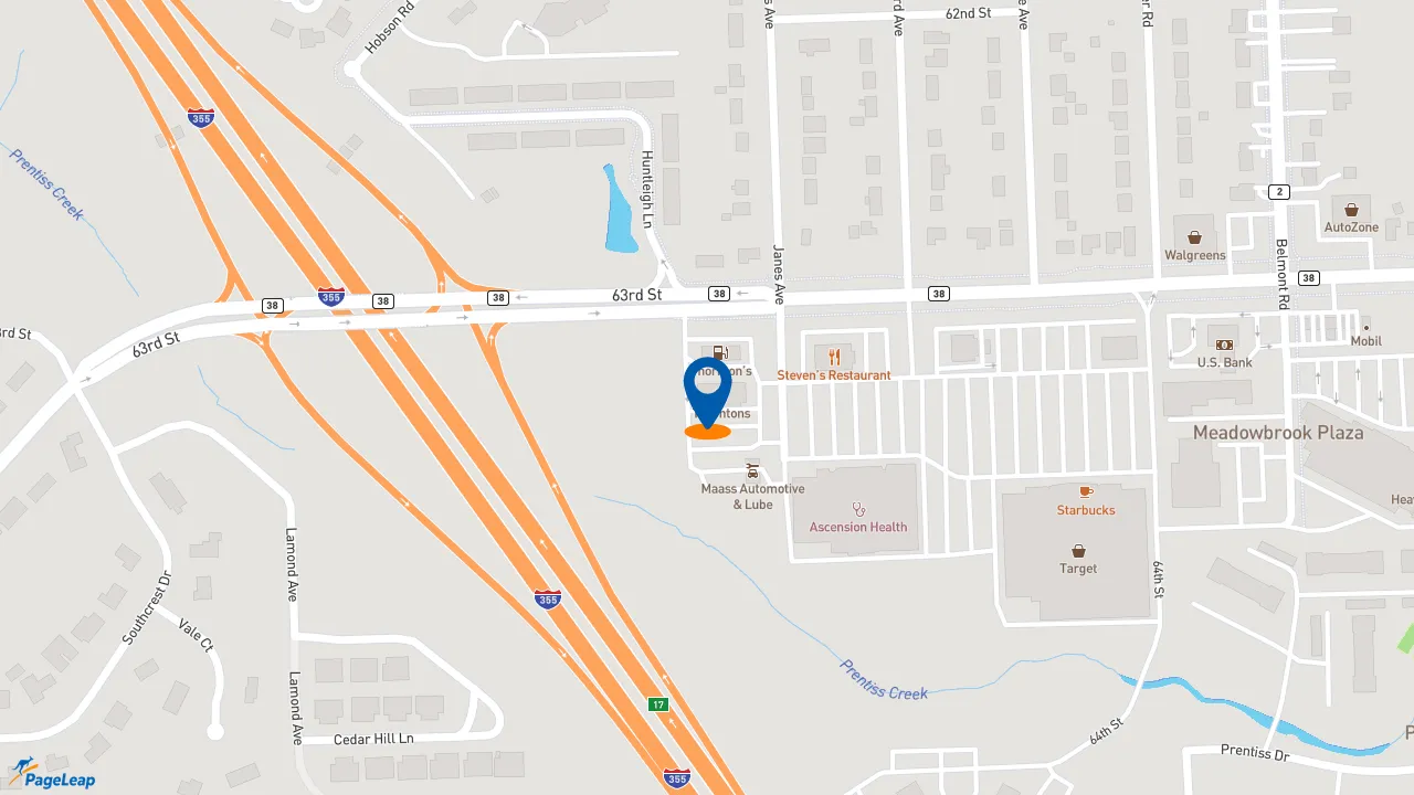 https://pageleap.com map showing location of McDonald&#039;s in Woodridge.