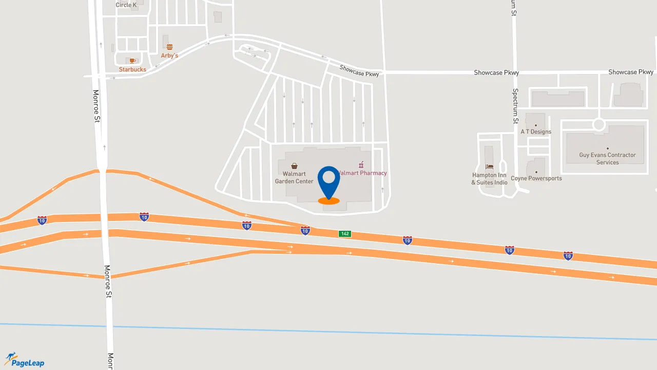 https://pageleap.com map showing location of McDonald&#039;s in Indio.