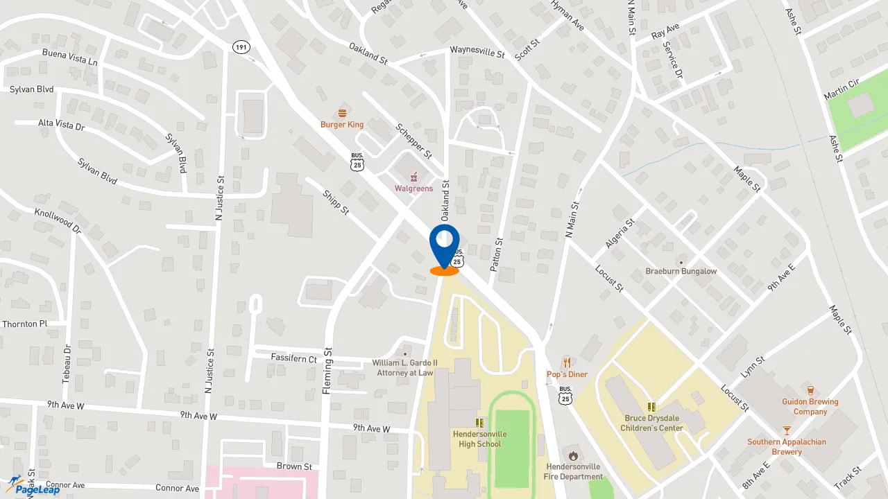 https://pageleap.com map showing location of McDonald&#039;s in Hendersonville.