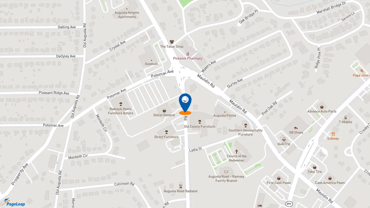 https://pageleap.com map showing location of McDonald&#039;s in Greenville.