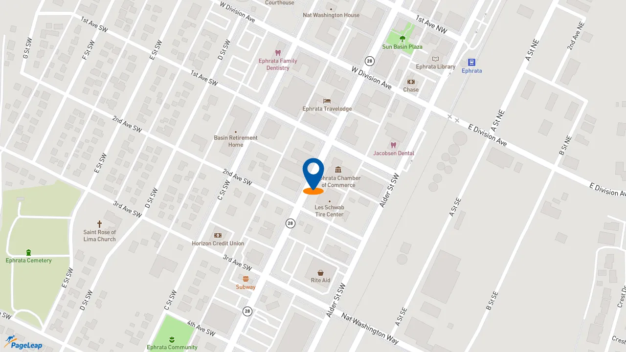 https://pageleap.com map showing location of McDonald&#039;s in Ephrata.