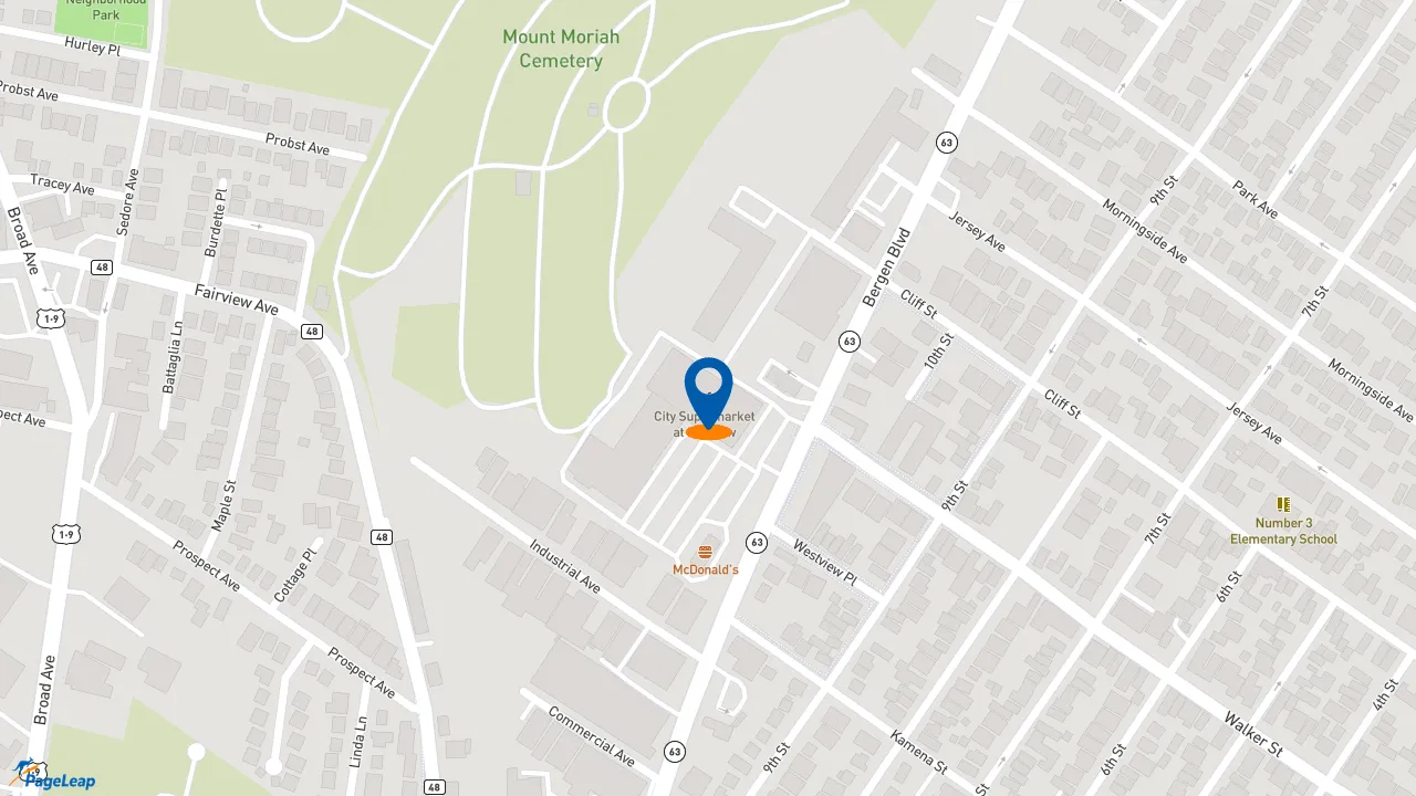 https://pageleap.com map showing location of McDonald&#039;s in Fairview.