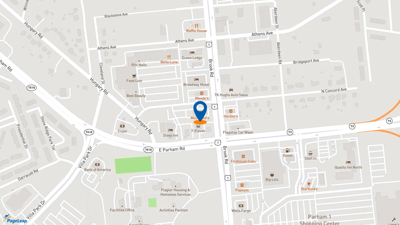 https://pageleap.com map showing location of McDonald&#039;s in Richmond.
