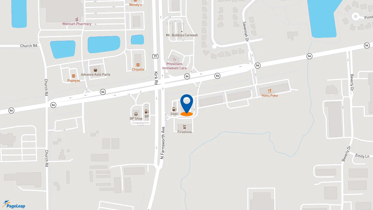 https://pageleap.com map showing location of McDonald&#039;s in Aurora.