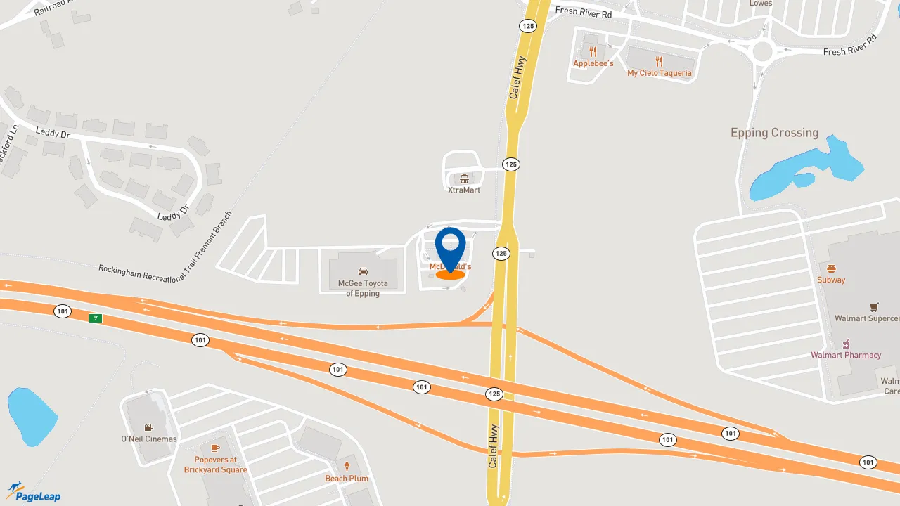 PageLeap.com map showing location of McDonald's in Epping.