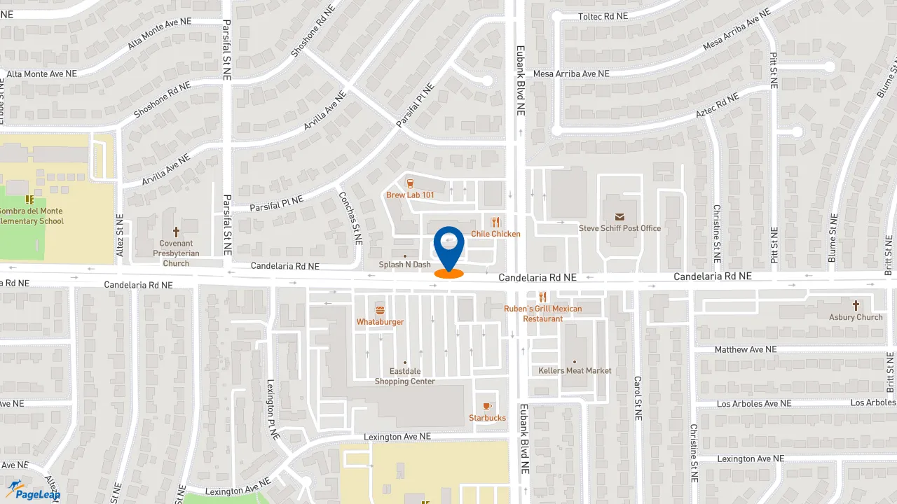 https://pageleap.com map showing location of McDonald&#039;s in Albuquerque.