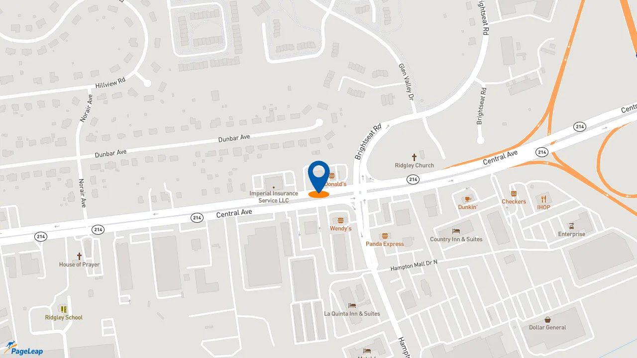 https://pageleap.com map showing location of McDonald&#039;s in Cheverly.