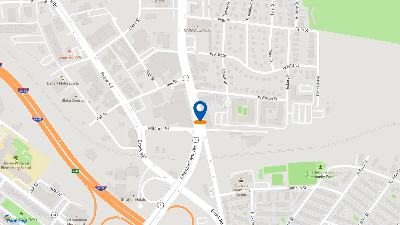https://pageleap.com map showing location of McDonald&#039;s in Richmond.