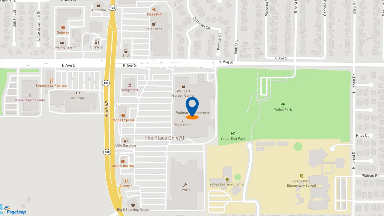 https://pageleap.com map showing location of McDonald&#039;s - CLOSED in Palmdale.