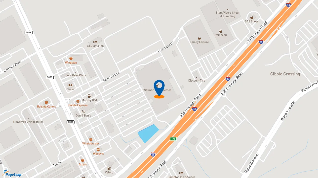 https://pageleap.com map showing location of McDonald&#039;s - CLOSED in Schertz.