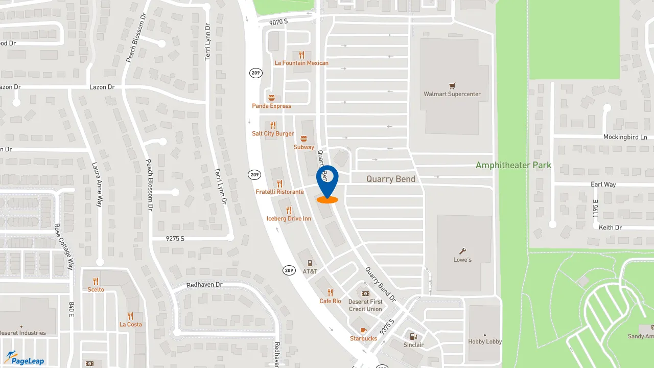 https://pageleap.com map showing location of McDonald&#039;s - CLOSED in Sandy.