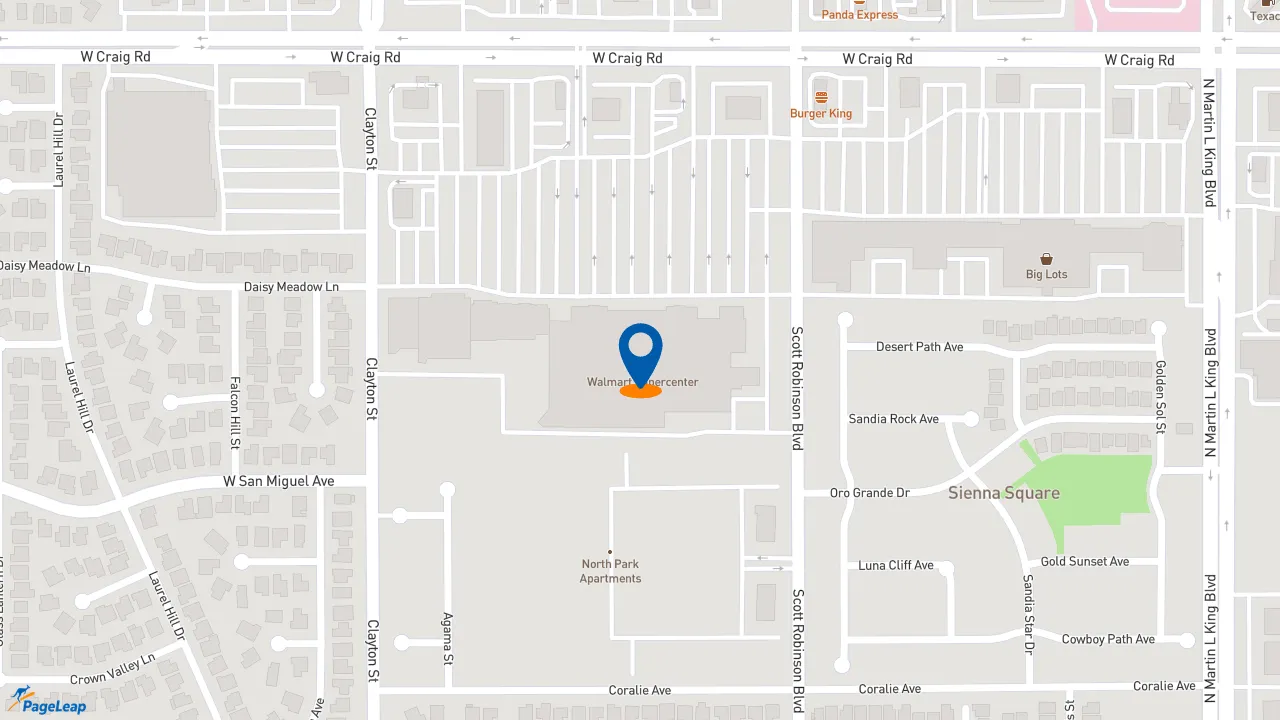 https://pageleap.com map showing location of McDonald&#039;s - CLOSED in North Las Vegas.