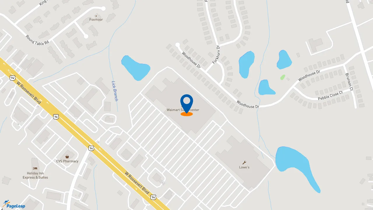 https://pageleap.com map showing location of McDonald&#039;s - CLOSED in Monroe.