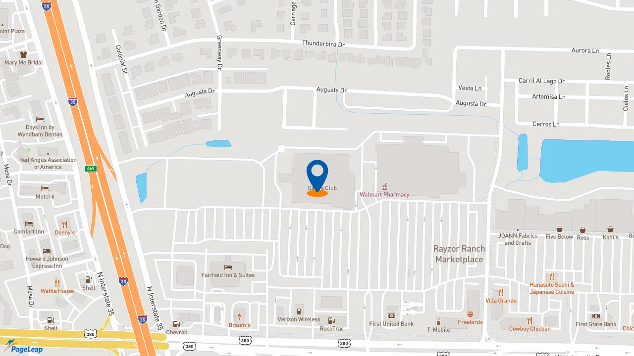 https://pageleap.com map showing location of McDonald&#039;s - CLOSED in Denton.