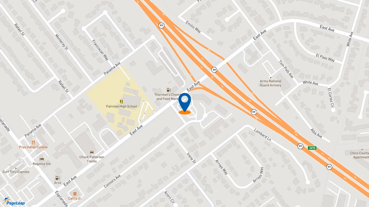 https://pageleap.com map showing location of McDonald&#039;s in Chico.