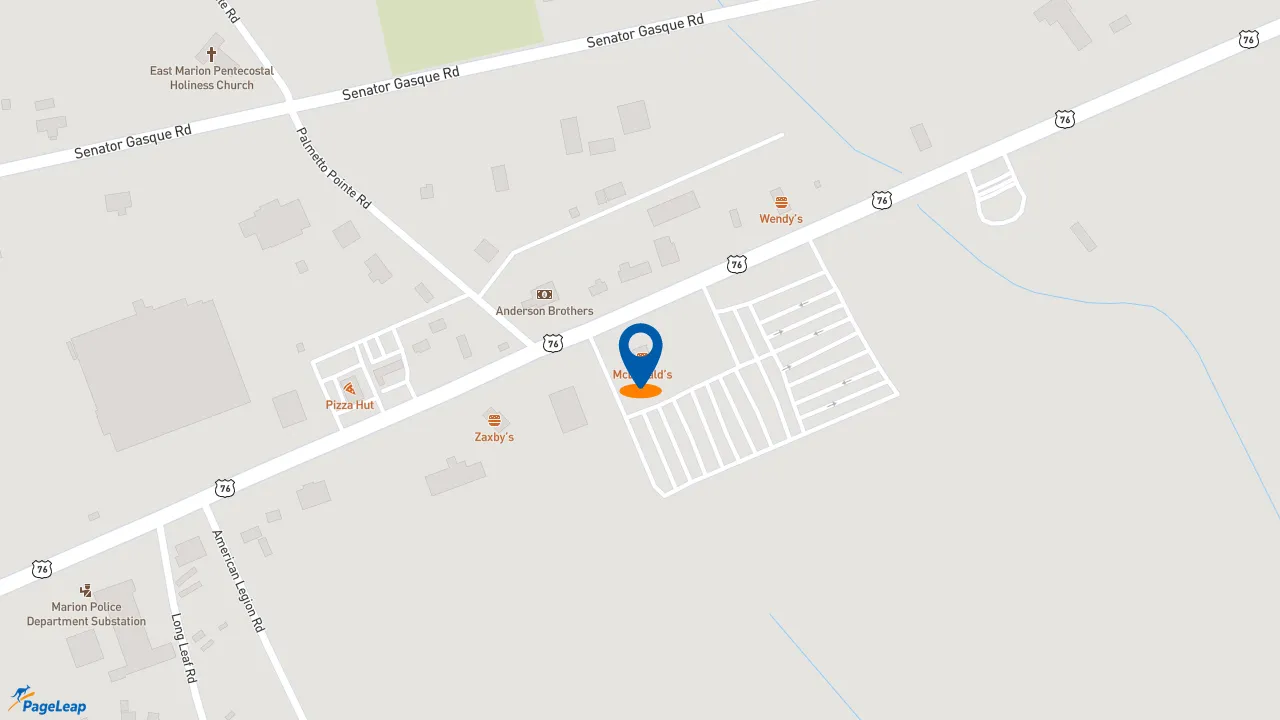 https://pageleap.com map showing location of McDonald&#039;s in Marion.
