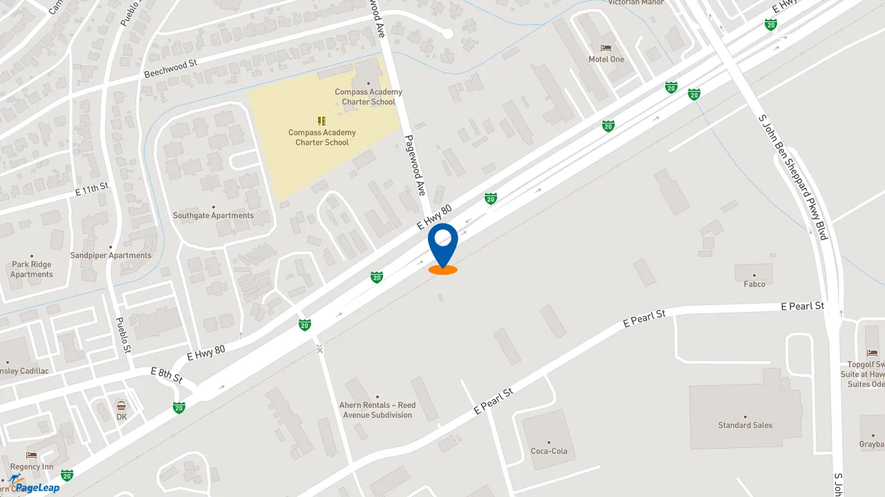 https://pageleap.com map showing location of McDonald&#039;s in Odessa.