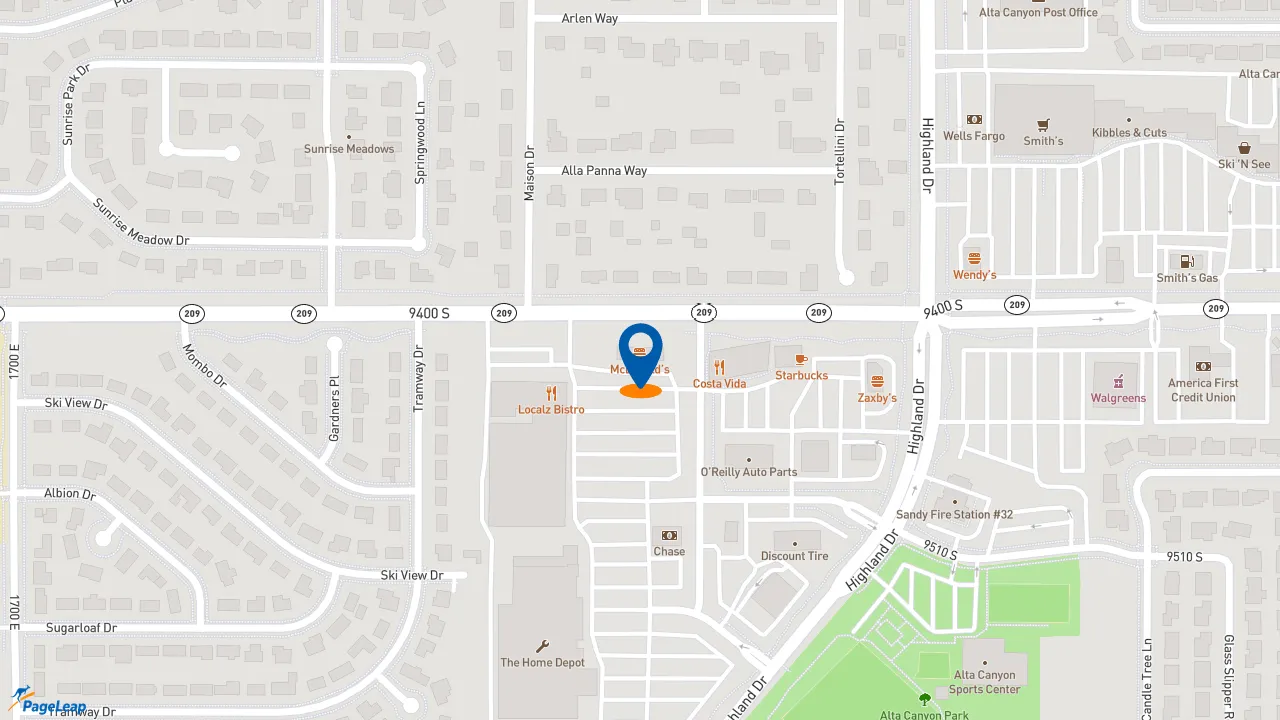 https://pageleap.com map showing location of McDonald&#039;s in Alta.
