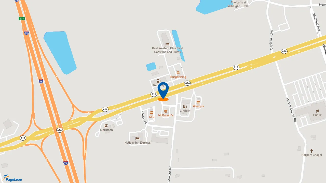 https://pageleap.com map showing location of McDonald&#039;s in Yulee.