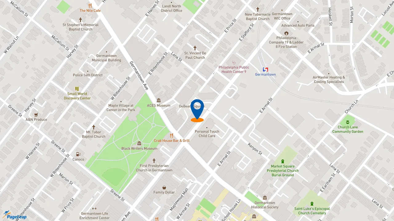 https://pageleap.com map showing location of McDonald&#039;s in Philadelphia.