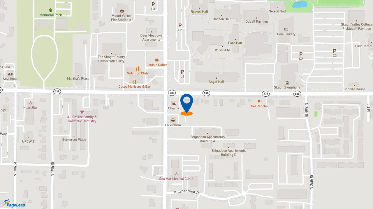 https://pageleap.com map showing location of McDonald&#039;s in Mount Vernon.