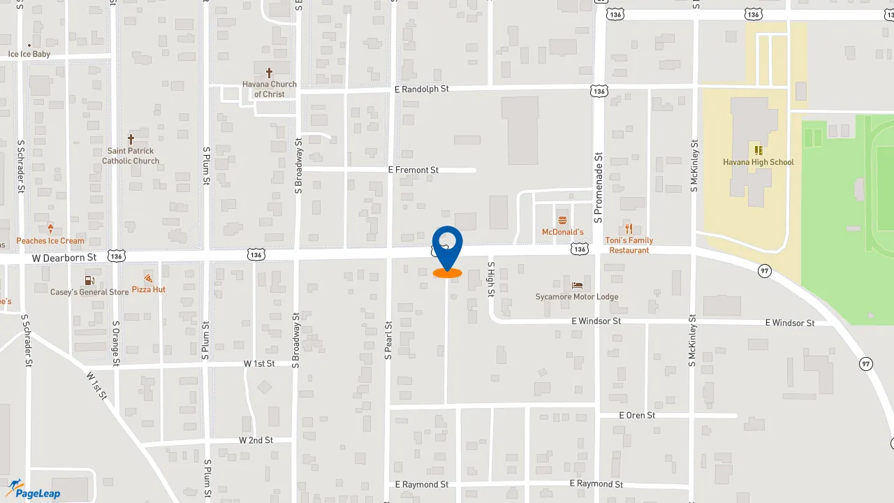 https://pageleap.com map showing location of McDonald&#039;s in Havana.