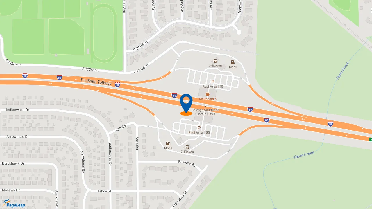 https://pageleap.com map showing location of McDonald&#039;s in South Holland.