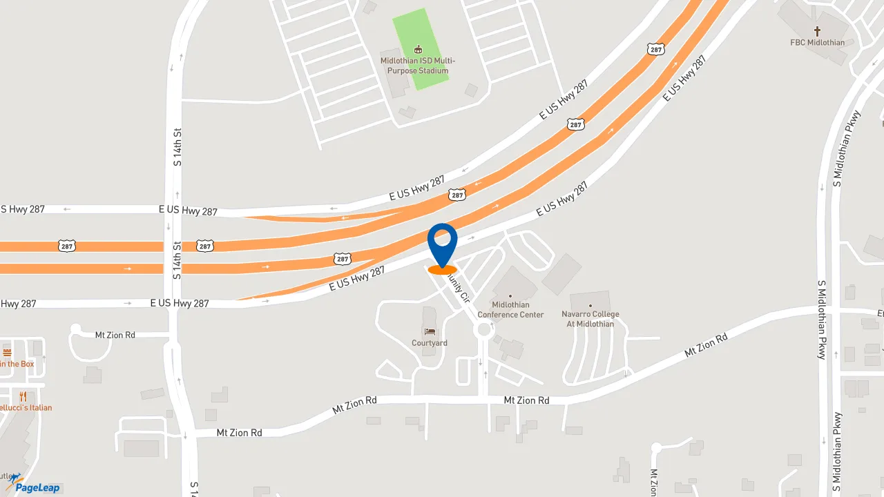https://pageleap.com map showing location of McDonald&#039;s in Midlothian.
