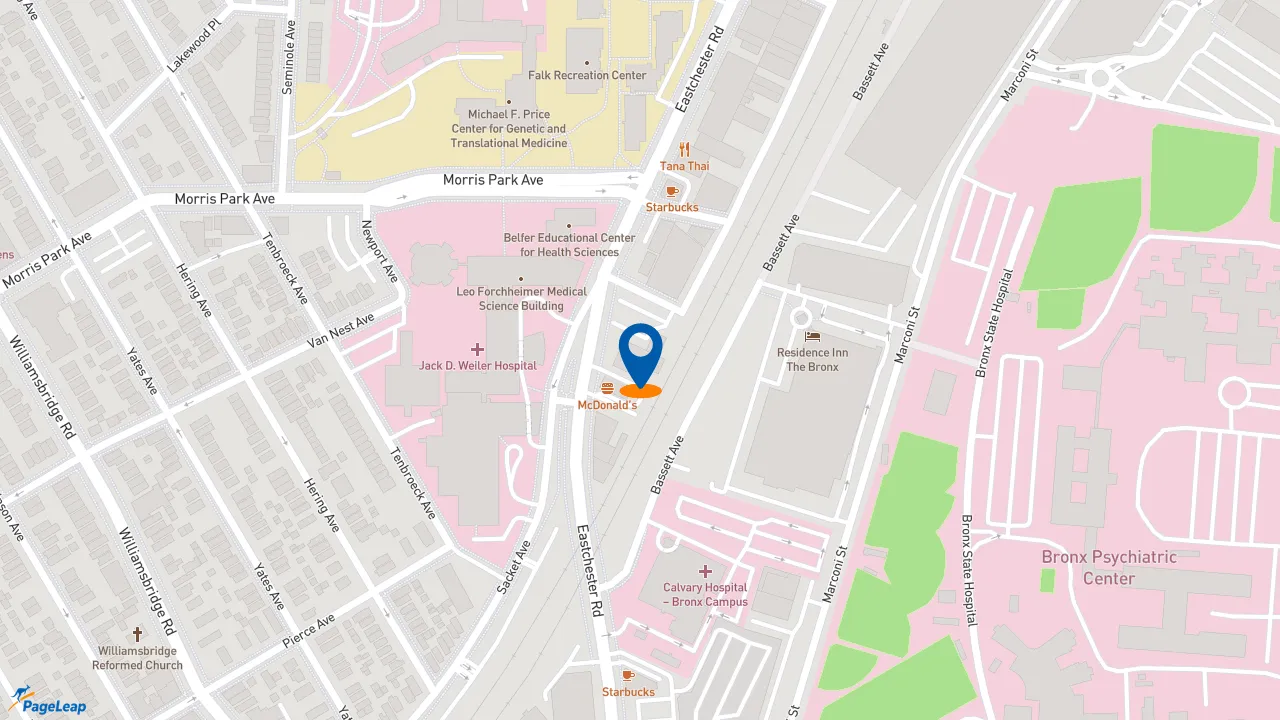 https://pageleap.com map showing location of McDonald&#039;s in City Of New York.