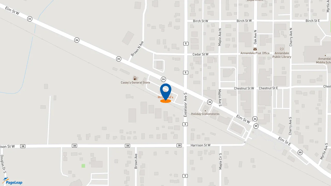 https://pageleap.com map showing location of McDonald&#039;s in Annandale.