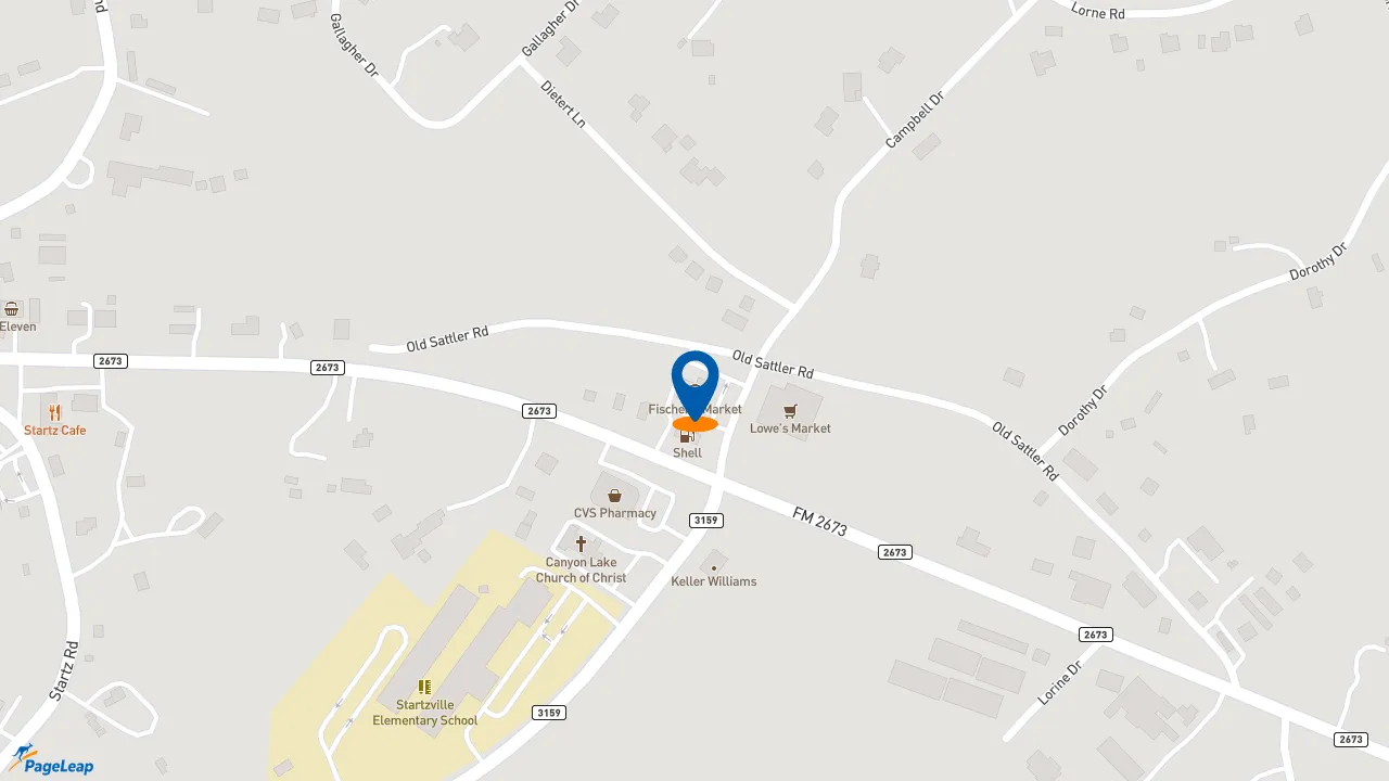 https://pageleap.com map showing location of McDonald&#039;s in Canyon Lake.